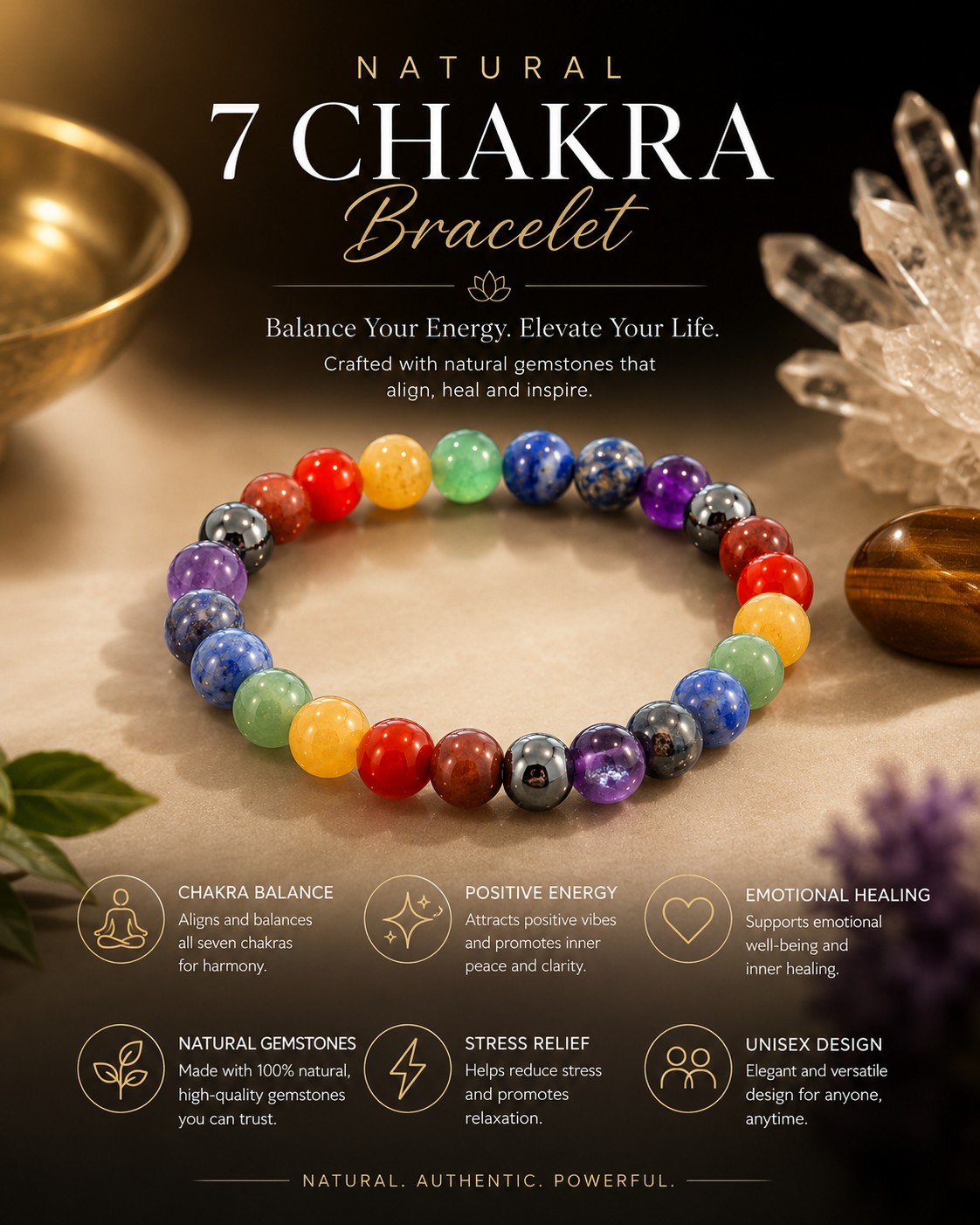 7 Chakra Healing Stone Bracelet